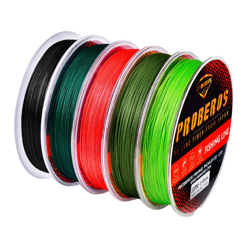 

100M 4 Braids Fishing Line Yarn Abrasion Resistance 4 Weaved Fish Wire Cord Fishing Tackle PE Braided 6LB-100LB Sea Fishline