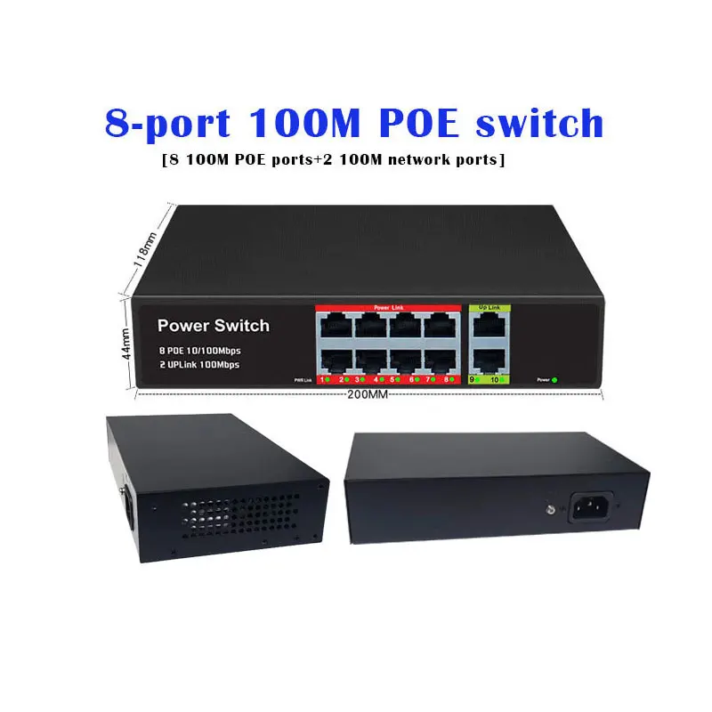 Factory trade price POE Switch 4 8 16 24 port 10/100M ethernet fiber switch POE gigabit with 2 SFP