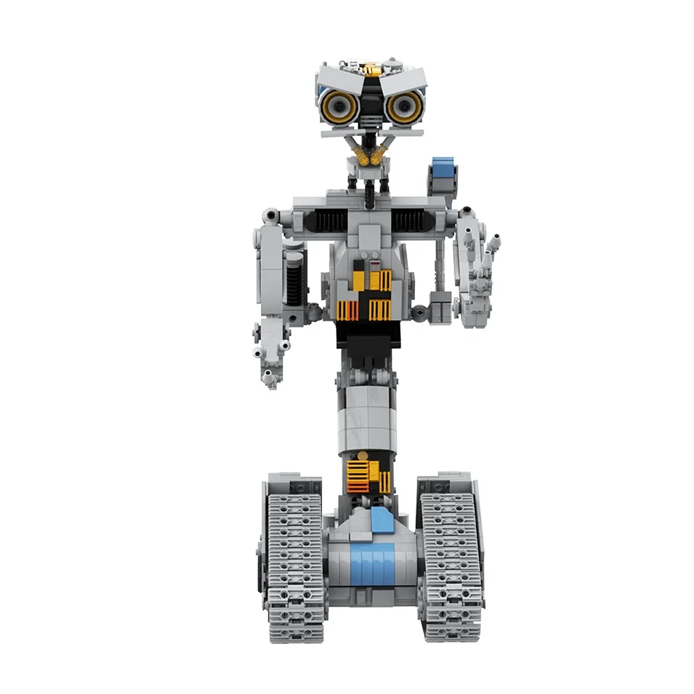 MOC Classic Movies Mechanische Kurzschaltungen Johnnyed-5 Roboter Baustein-Set Mechas Waffen Eisenblech Modell Ziegel Kinderspielzeug