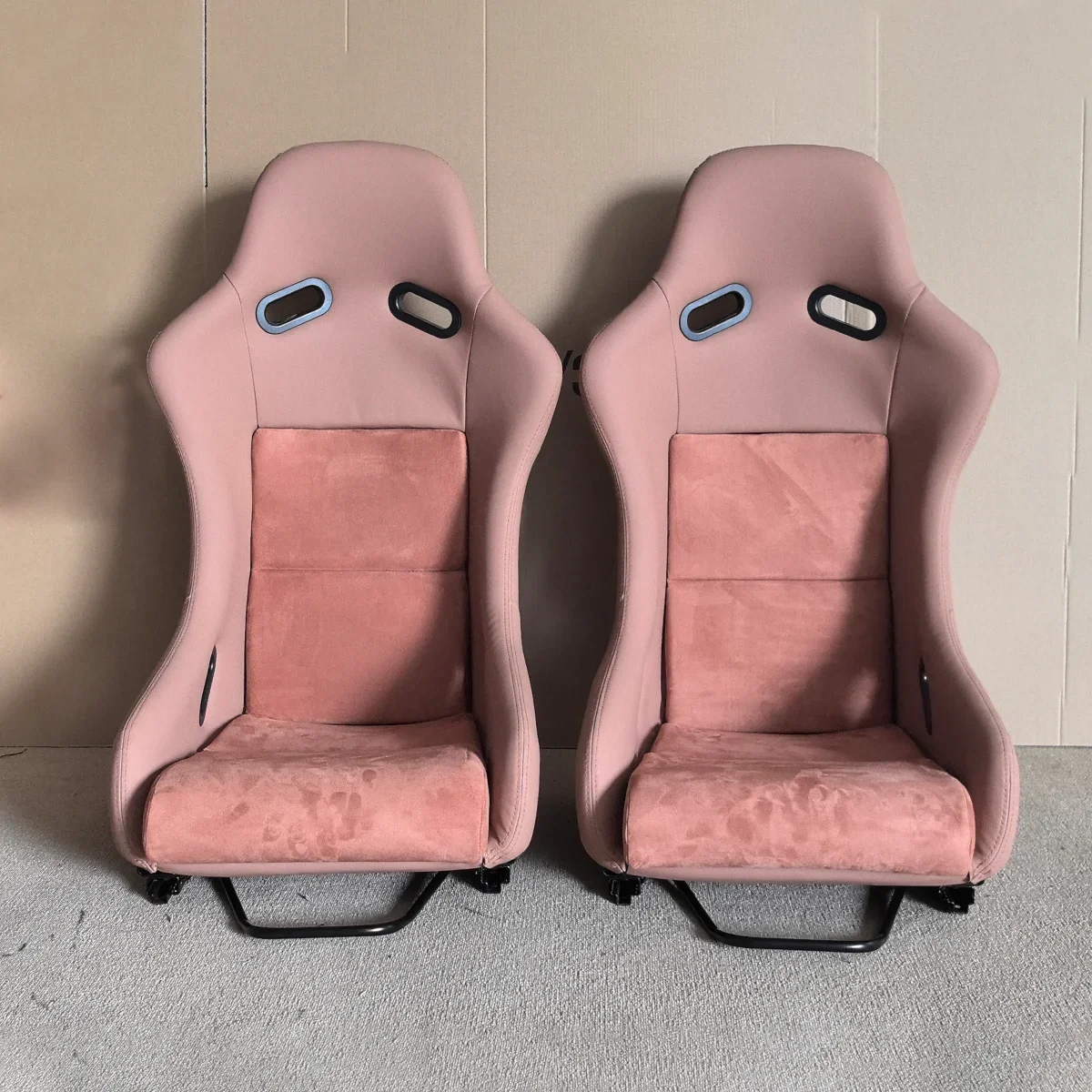 

Pink Stitching Embroidery Car Sports Seat Modified Racing PVC Carbon Fiber Slide Racing Driving Seat Bucket Racing Seat