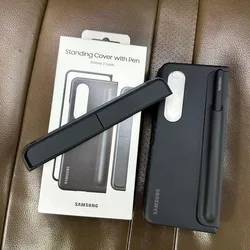 For Samsung Galaxy Z Fold4 S-Pen Case,Liquid Silicone Cover Standable Z Fold 4 Phone Spen Cases, EF-OF93P Back Protective Shell