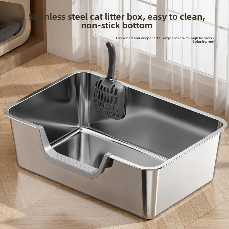 bac-a-litiere-en-acier-inoxydable-grande-taille-toilettes-d'entree-superieure-fournitures-pour-animaux-de-compagnie-ouverture-laterale-anti-espla-structure-fermee