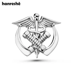 Hanreshe Caduceus Laryngoscope Medical Brooch Pins Silver Color Intubation Medicine Lapel Badge Jewelry for Doctors Nurses