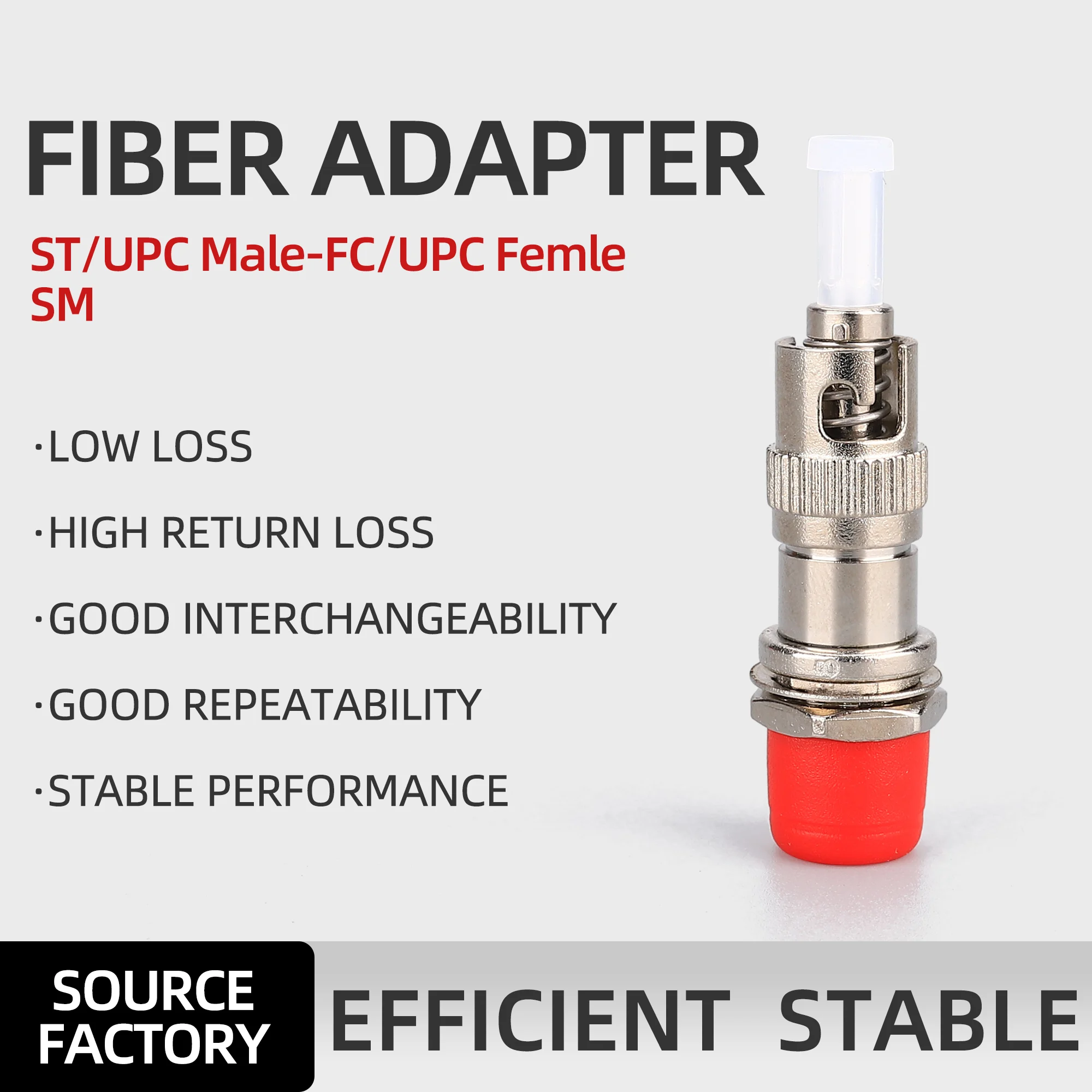 

KELUSHI Fiber Optic Adapter FC/UPC Female to ST/UPC Male SM 9/125 Hybrid Adapter Single Mode Opitcal Fiber connector