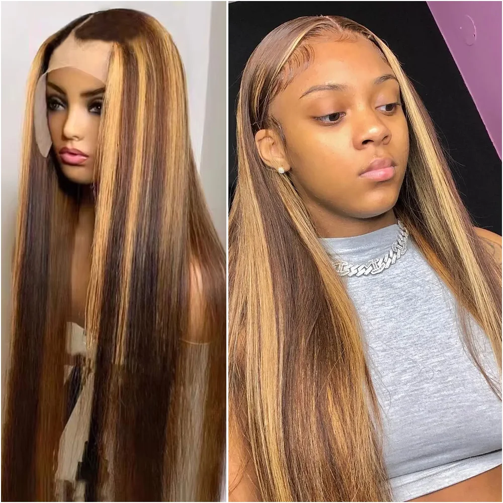 427 تسليط الضوء على 13x6 Hd الدانتيل الباروكة الأمامية قبل قطعها 36 بوصة 200 الكثافة العسل شقراء العظام مستقيم الدانتيل الجبهة الباروكات 100% الشعر البشري
