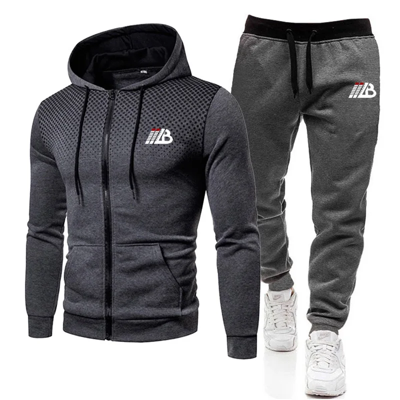 2024 Fashion New Jogger Zipper Hoodie Tracksuit Men Clothing Two-piece Sets Mens Jogging Fitness Sportswear Men\'s Running Suits