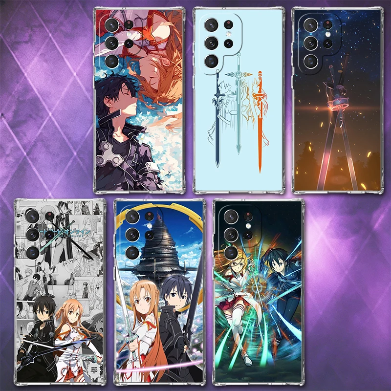 Sword Art Online Anime Soft Phone Case For Samsung Galaxy S26 S25 Edge S24 S23 Ultra S21 S20 FE S22 Plus + Pattern Back Cover