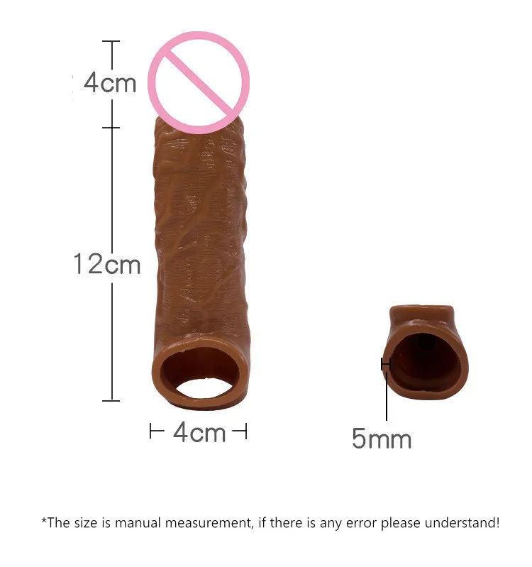 Silicone Penis Sleeve Reusable Condoms Delay Ejaculation Dick Sleeve Penis Extender Glans Enlarger Cock Rings Sex Toys For Men