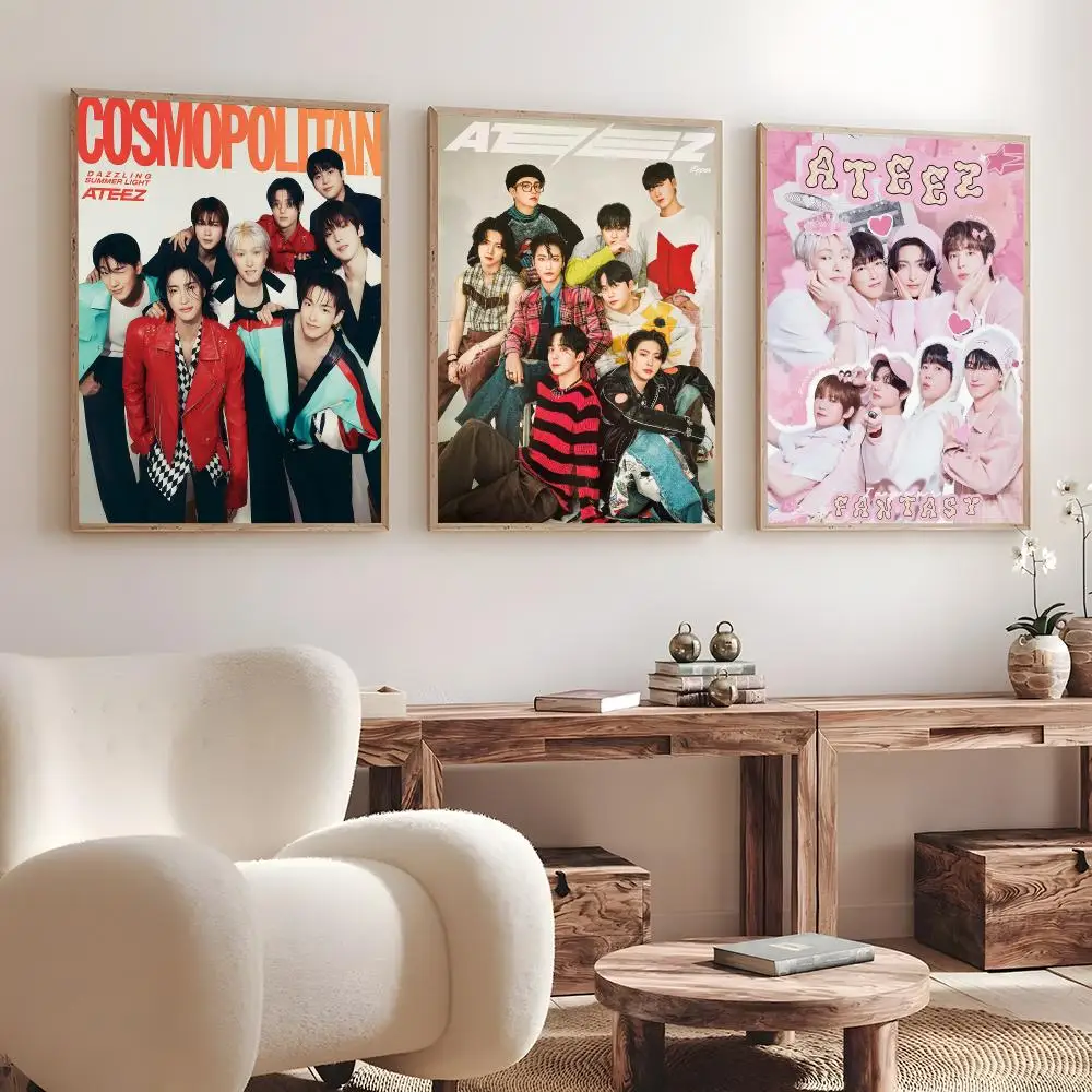K-pop Group ATEEZ   Print Wall Art Pictures Canvas Painting Living Room Bedroom Home Decor Poster