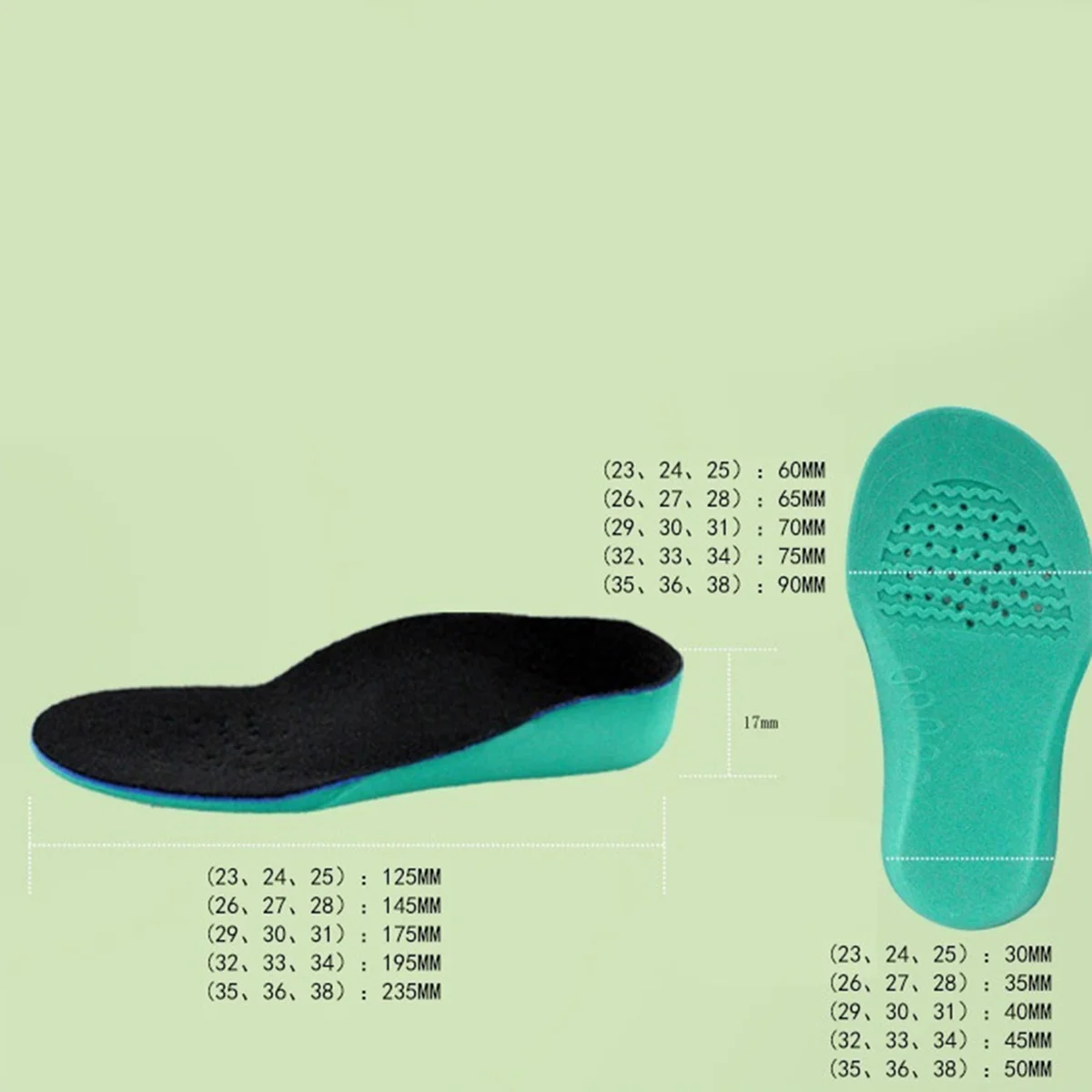 

Orthotic Inserts Kids Arch Support Shoe Pads Flatfeet Correction Size 26-28 Ergonomic Design Tailorable Cut to Fit Sports Flat