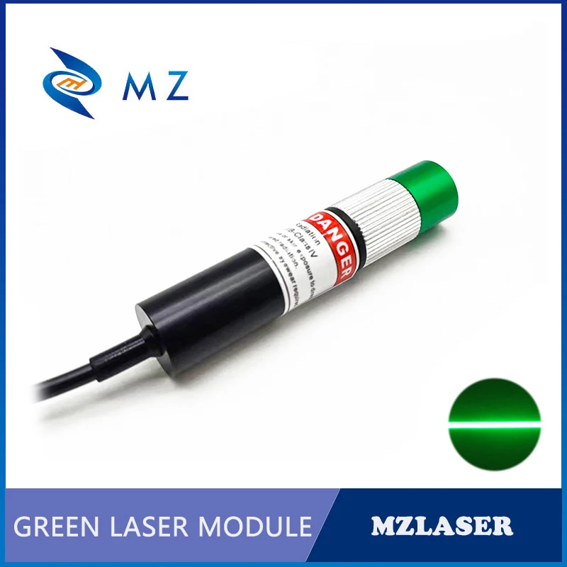 Messa a fuoco regolabile D16mm 520nm 50mW lente in vetro modulo Laser linea verde + staffa + alimentatore