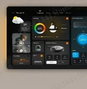 RS485 Smart Home Control End Point Wall Mounted 10.1 Inch Flat LED Indicator