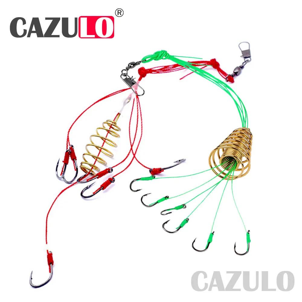 

2022 Fishinghooks Stainless Steel Springs Explosion Hook Six High Carbon Hooks Feeder Bomb Proof Hanging Accesorios De Pesca