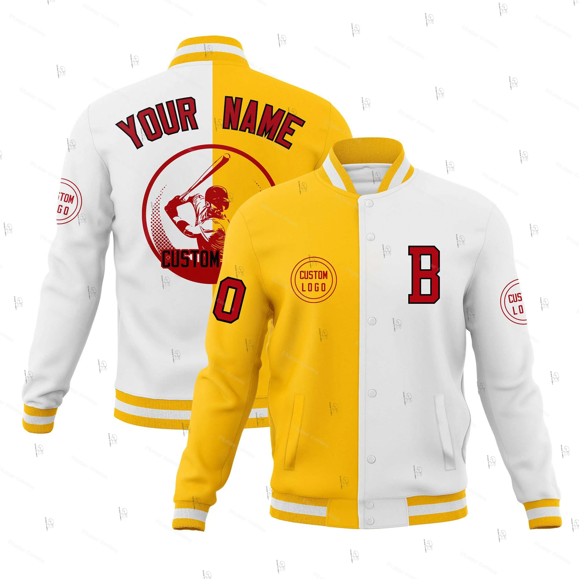 Custom Name Number Graffiti Gradient Colorful Pattern Retro Harajuku Autumn Winter Casual Unisex Button Coat Baseball Jacket A2