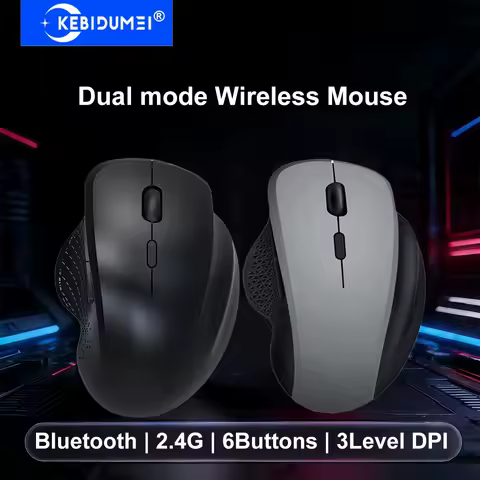 KEBIDUMEI Dual-Mode Bluetooth Mouse 2.4G Wireless Mouse 6 Buttons Ergonomic Mouse Gaming Mouse Optical Rechargeable Mouse For PC