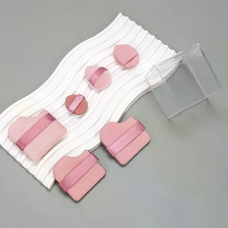 6 قطعة/المجموعة الوردي مسحوق نفخة البسيطة الإبهام مسحوق نفخة المخفي أحمر الخدود ماكياج جاف ورطب لينة الجلد ودية يتدفقون وسادة هوائية