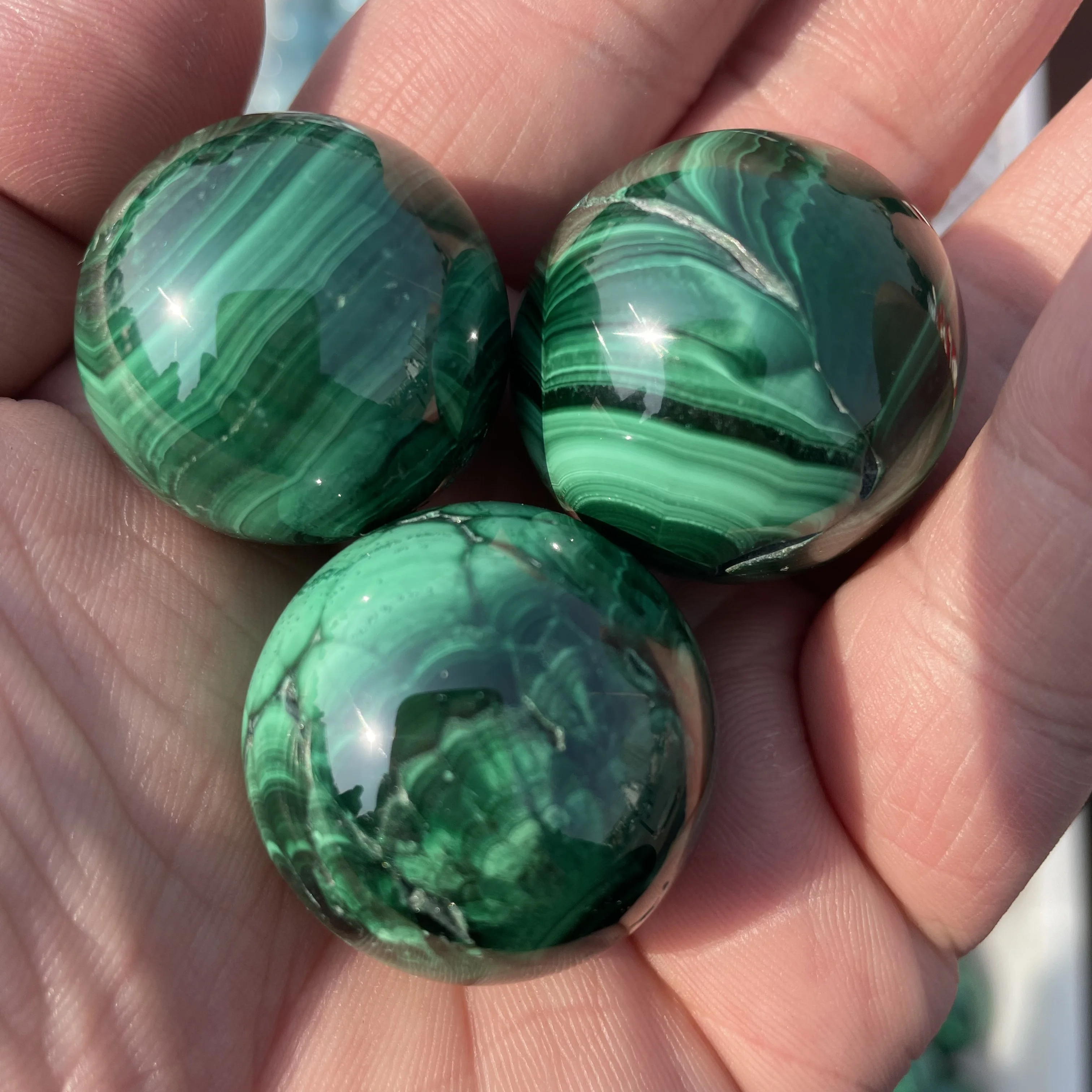 2-5cm Real Natural Gemstones Malachite Cute Spheres Chakras Home Decor Love Symbols Women Gifts Ball Crystals Collectibles