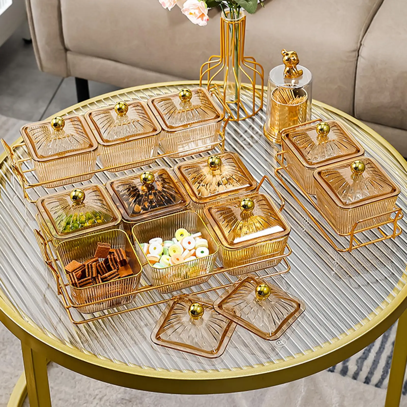 مقسمة تخدم طبق الفواكه المجففة لوحة الغذاء صندوق تخزين طبق الحلوى طبق متعدد الوظائف وجبة خفيفة تخدم صينية منظم #3