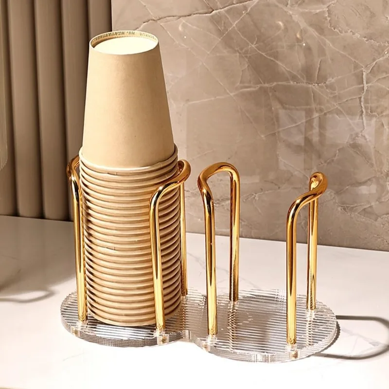 Pappbecher Spender halter Einweg becher Aufbewahrung halter Tee tassen Acryl Spender Stick Becher Display Stand Organizer Lieferungen