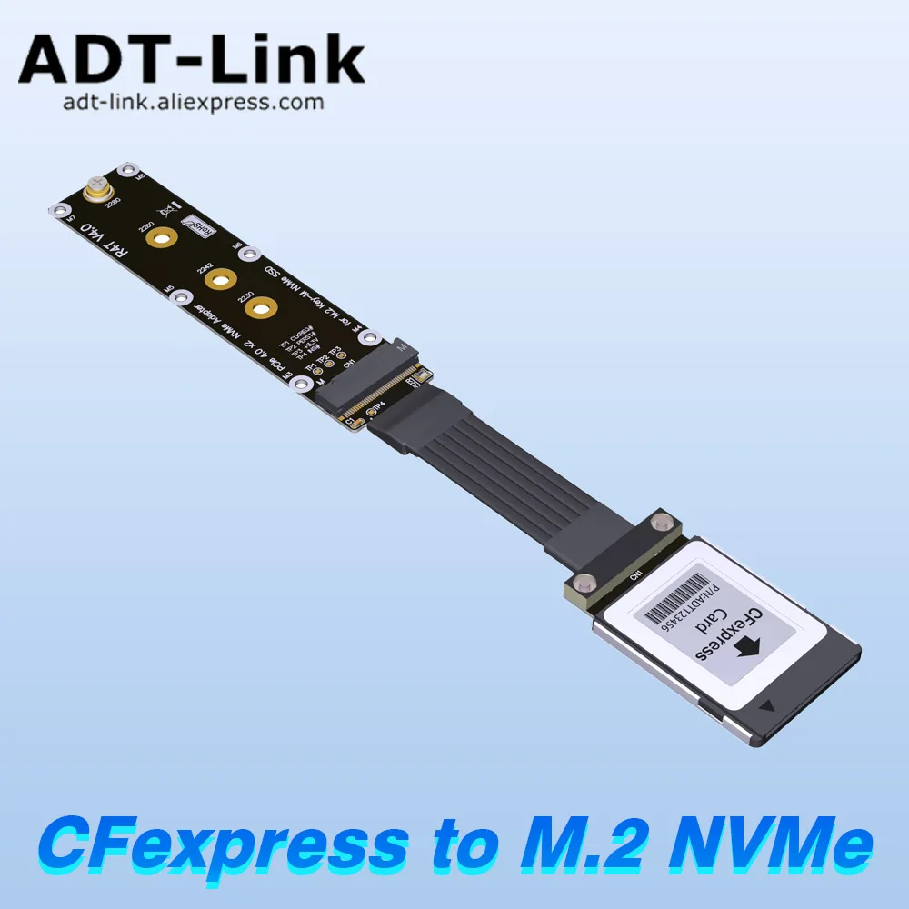 

Кабель-удлинитель CFexpress Type-B на M.2 NVMe 2280 Key M SSD PCIe 4,0 для преобразования карт памяти для Canon R5 Nikon Z6Z7 XBOX