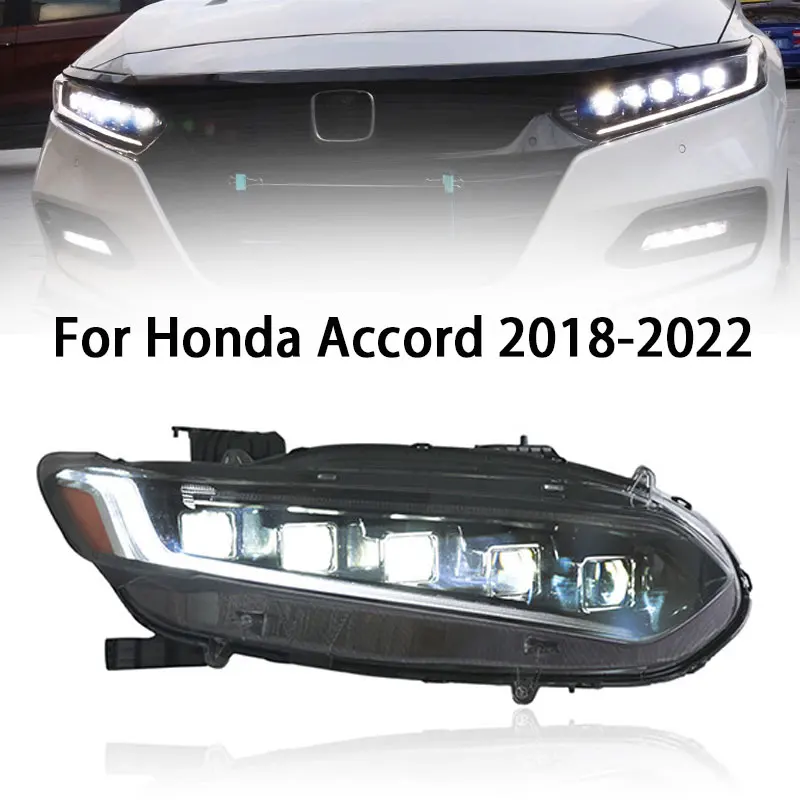 

Car Lighting For Honda Accord G10 LED Headlight 2018-2022 Headlights Accord DRL Turn Signal High Beam Angel Eye Projector Lens