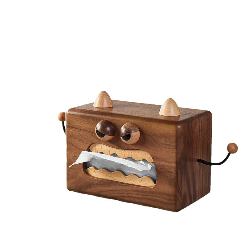 Walnut tissue box, wooden living room dining table tissue box, pumping carton