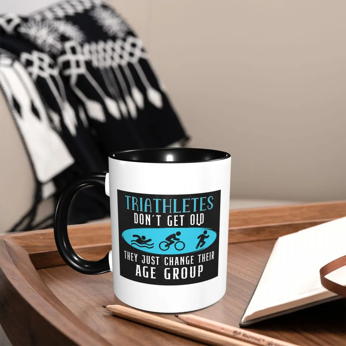 Triathlon Swimming Cycling Running Mug Funny Ceramic Coffee Cups Tea Mugs Milk Cup Drinkware Gifts for Friends