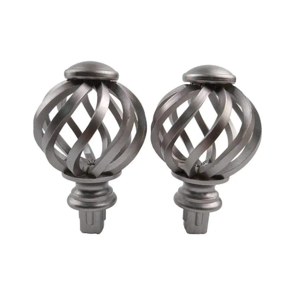 Replacement Curtain Rod Finials Birdcage Spiral Window Head Rods Not Deform Plastic Spiral Ball Drape Accessories Bedroom