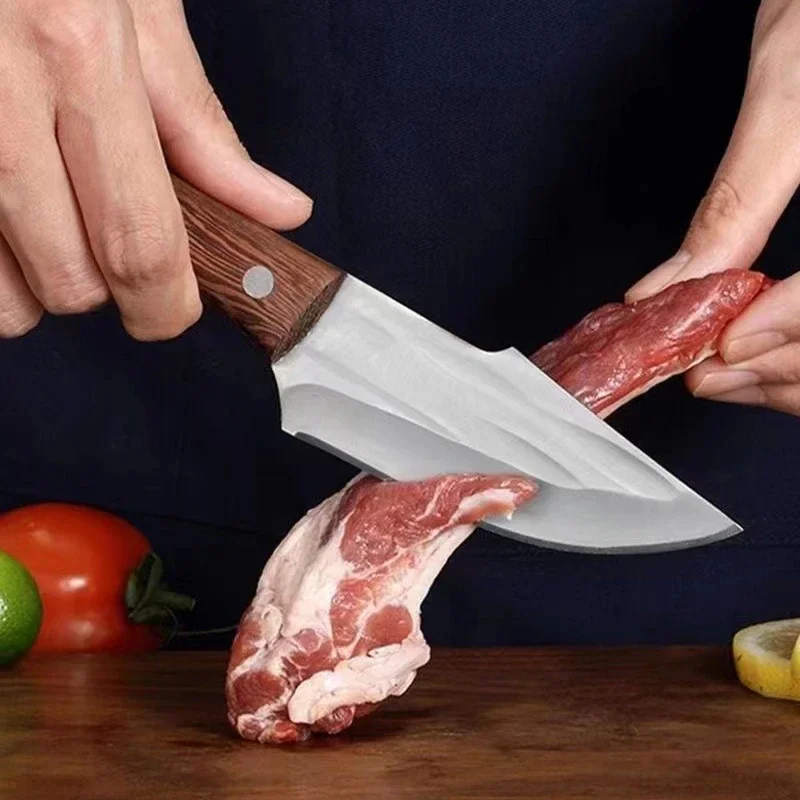 Stainless Steel Boning Knives Handmade Forged Knife Fruit Slicing Knife Meat Cleaver Kitchen Knife Fish Knife Cooking Knife