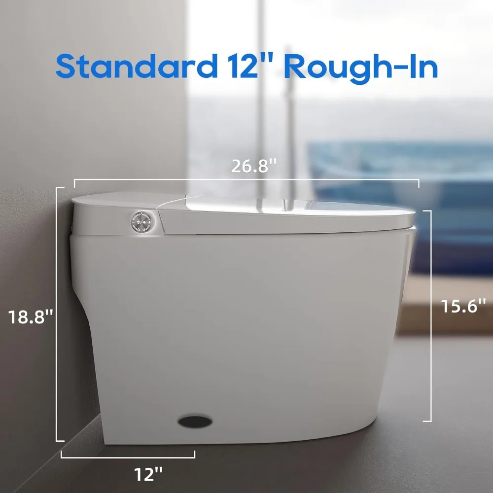 Smart Toilet with Bidet Built in, Enlongated Tankless Toilets,Auto Flush, Heated Seat, Bidet Toilet