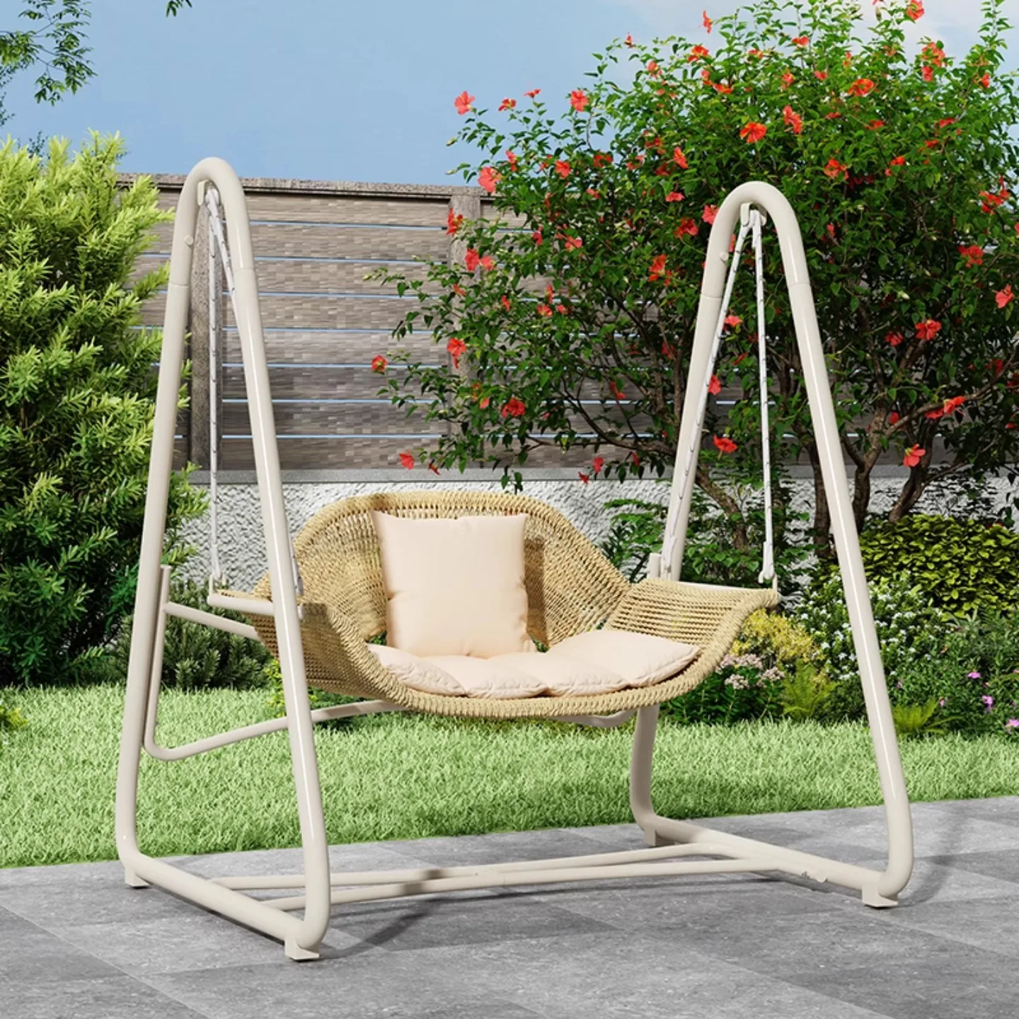 

Новая модель современного металлического подвесного кресла-качалки на 2 места для улицы и дома, для балкона, в виде колыбели