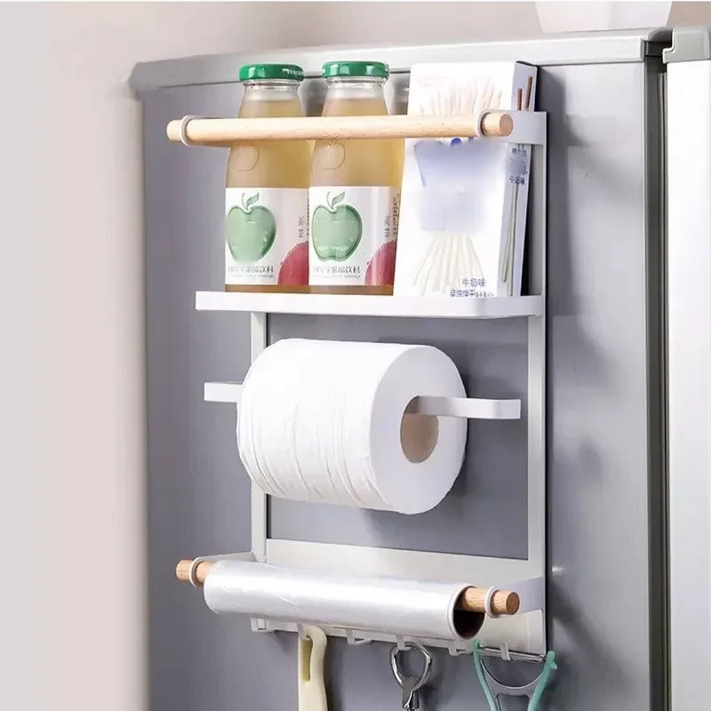 

Multi-functional Refrigerator Side Shelf Iron Magnetic Hanging Rack Tissue Holder Kitchen Storage Rack Spice Bottle Organizer