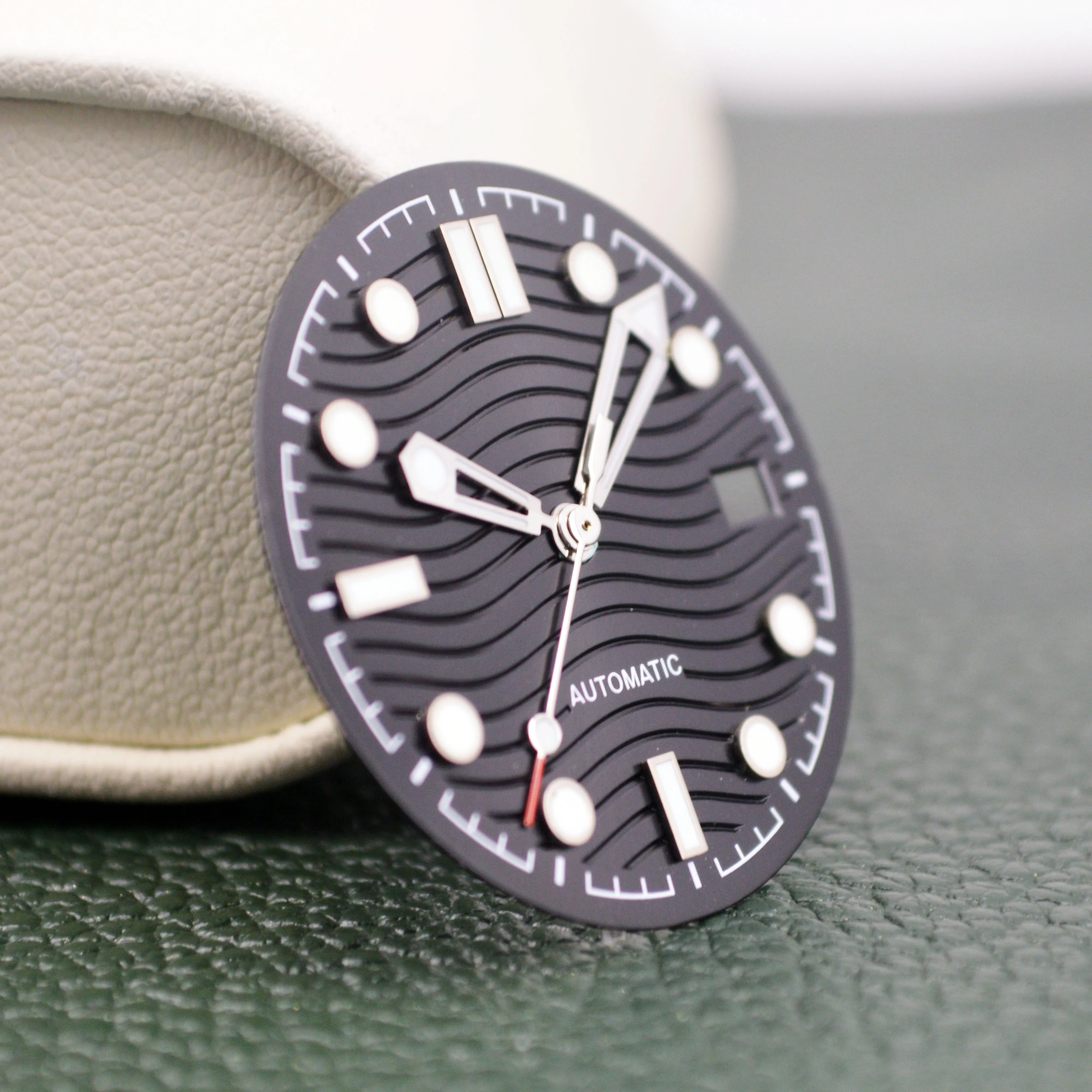 for Seamaster Dial Hand 31mm NH35 Watch Dial Watch Hands Green Luminous Watch Accessories Fit NH35/NH36/ Mechanical Movement