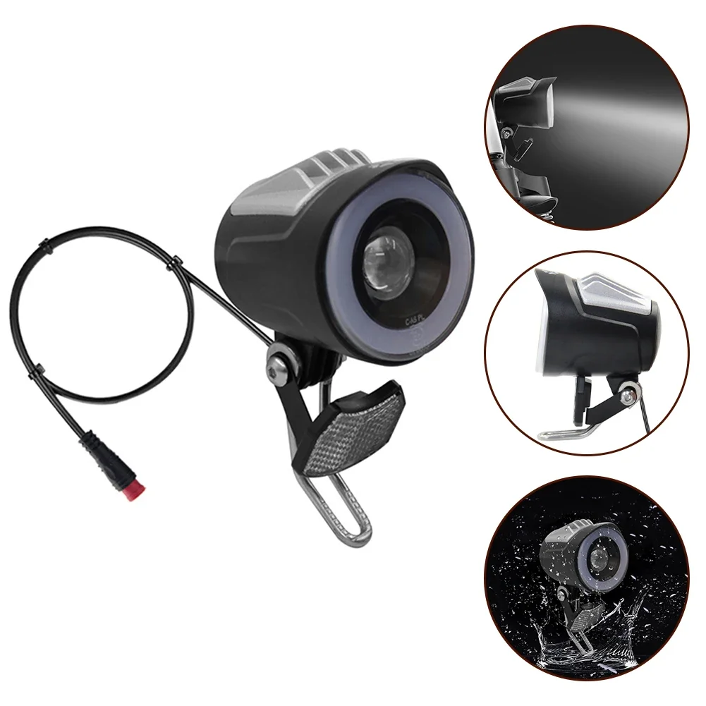 1PC 6-48V Led Headlight Electric Bicycle Scooter Waterproof Front Light Accessories E-Bike Front Light Spotlight Accessories
