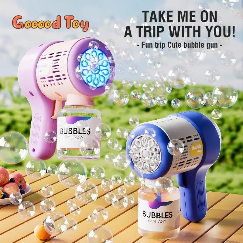 

10 Hole Space Light Electric Bubble Gun Children's Toy Fully Automatic Bubble Blower Machine Handheld Soap Bubble Guns Kids Gift