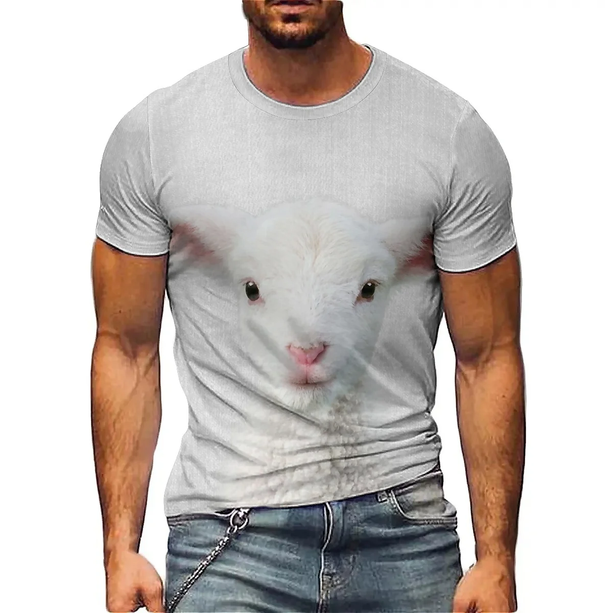 

Spring/Summer Street Fashion: Men's 3D Printed Short-sleeved T-shirts