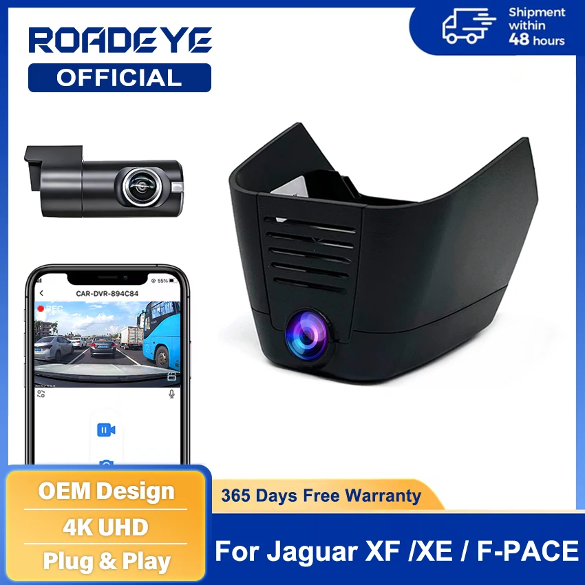 

4K Dash Cam for Jaguar XF (X260) XE (X760) 2021-2024, F-PACE 2021-2025, For Land Rover Evoque 2020-2022, Car DVR WIFI Camera