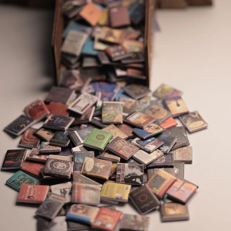 200 Stück Miniatur-Bücher für Puppenhäuser, Bücherregal-Accessoires, Miniatur-Bücher, Dekorationsartikel für Puppenhäuser, Miniatur-Bücher. – Detail 2
