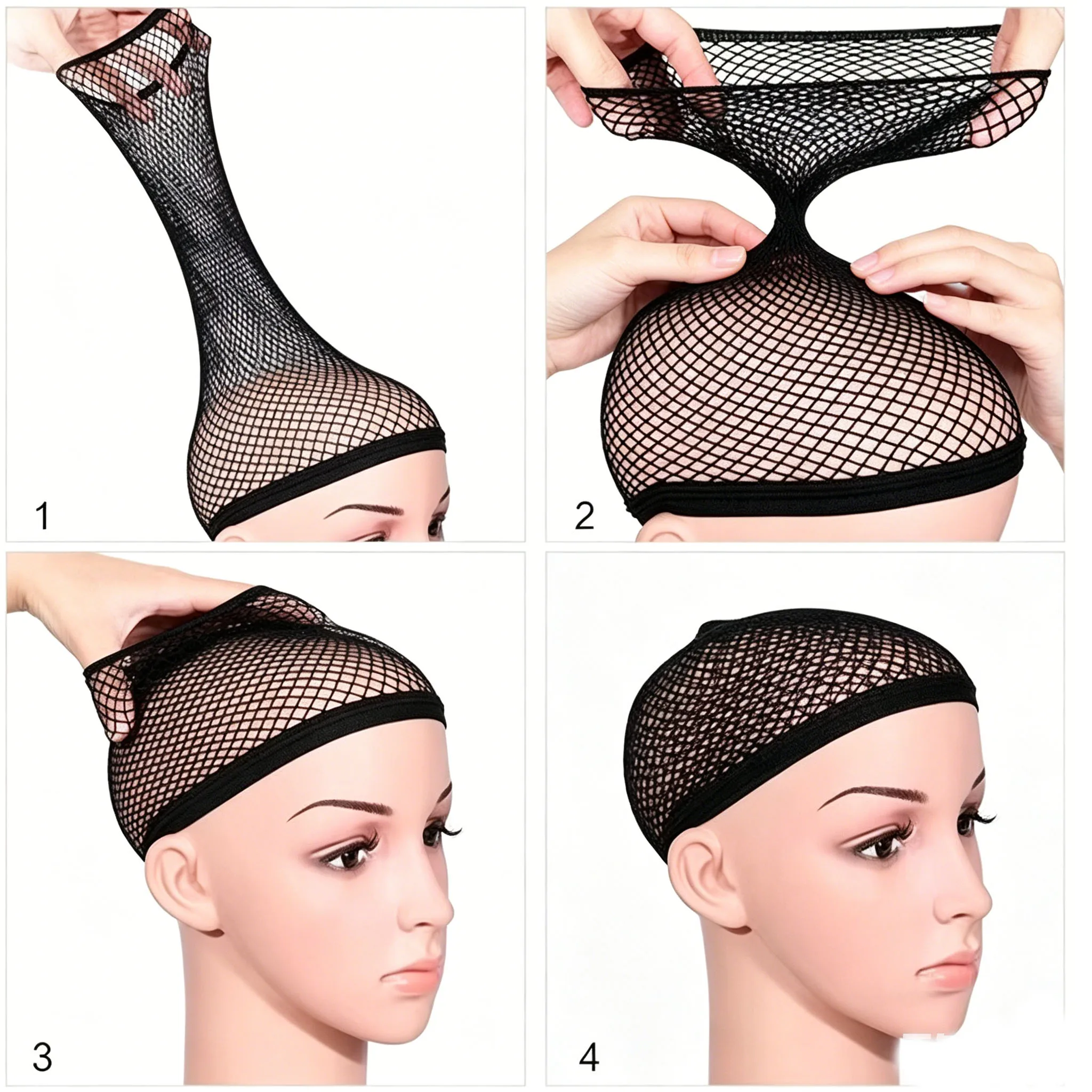 

1/3PCS Nylon Elastic Hair Net Stretchable Hairnets Soft Breathable Wig MakingTools Weaving for Women Wig Making Accessories
