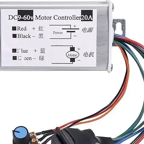 DC Motor Speed Controller,Brush Motor Driver Controls Module DC 9V-60V 12V 24V 36V 48V 60V Motor Pulse Width Modulator Regulator