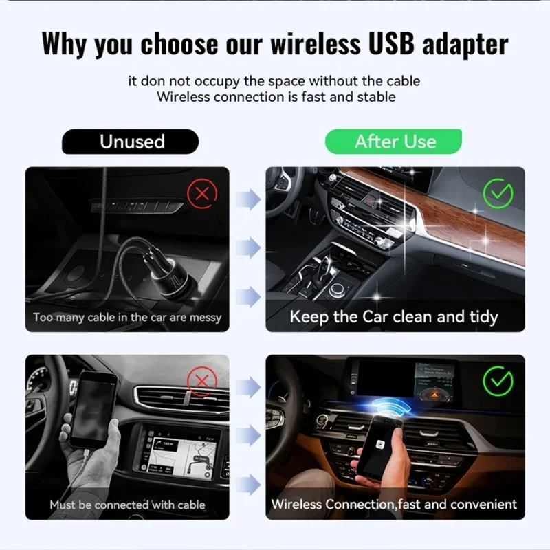 to Wireless 2 in 1 Box Wifi & Bluetooth-compatible 5.0 Auto Not-inductive Connection