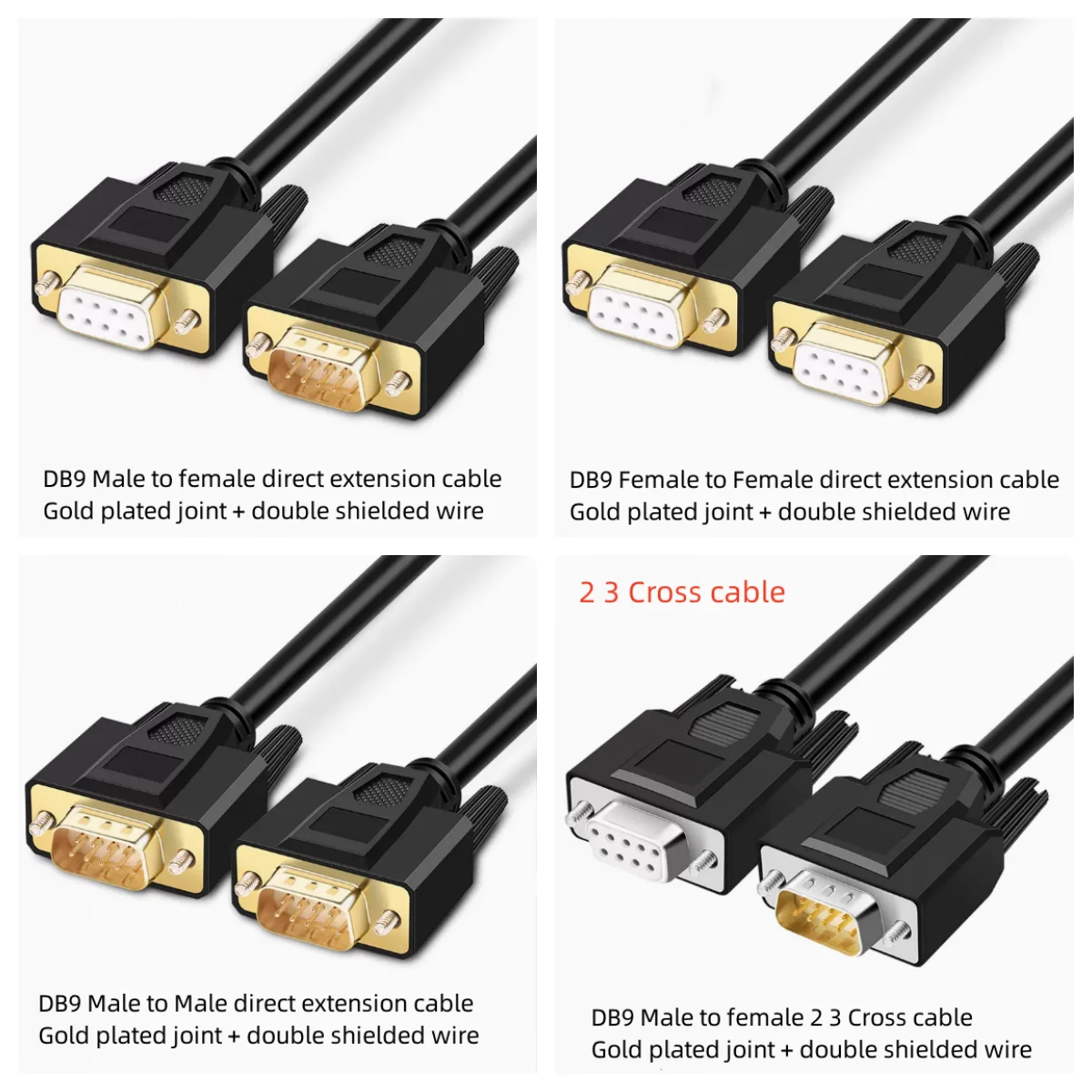 

DB9 Serial Cable RS232 COM Data Cable DB9 Female to Female Male Direct Connection And Cross Cable