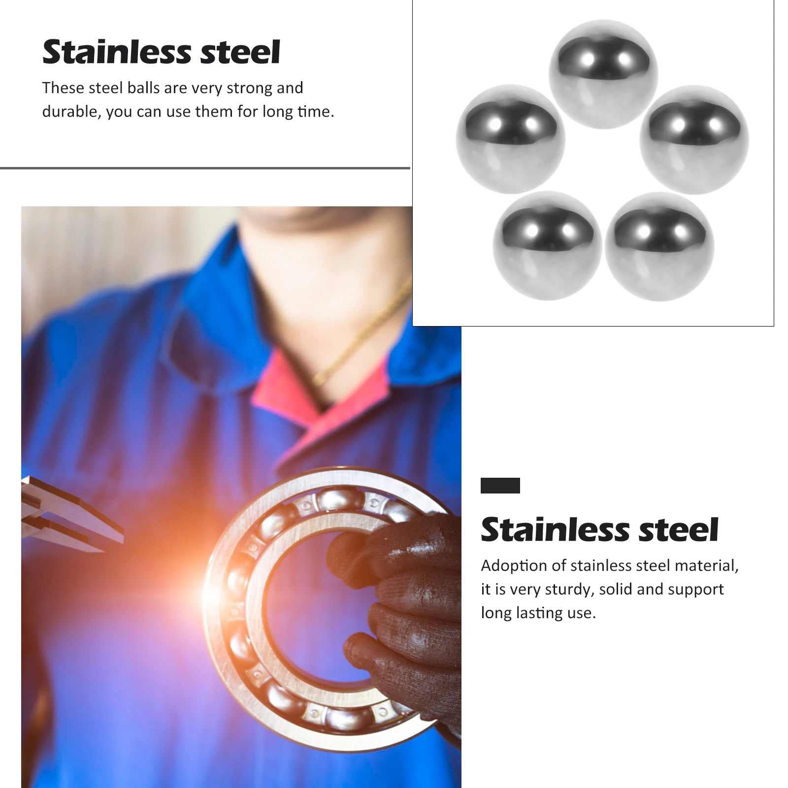 

5pcs 1 Inch High Precision Carbon Steel Bearing Balls For Bicycles Auto Parts Smooth Bearings Machine Protection