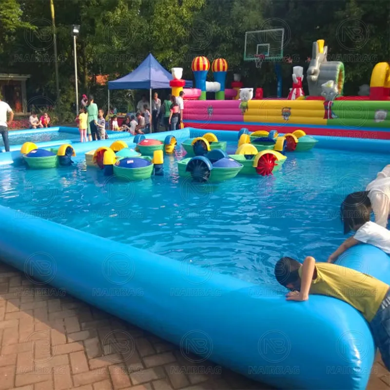 

Outdoor Ground Water Park Inflatable Swimming Pool Airtight Tube Inflatable Pool With Water Ball & Paddle Boat
