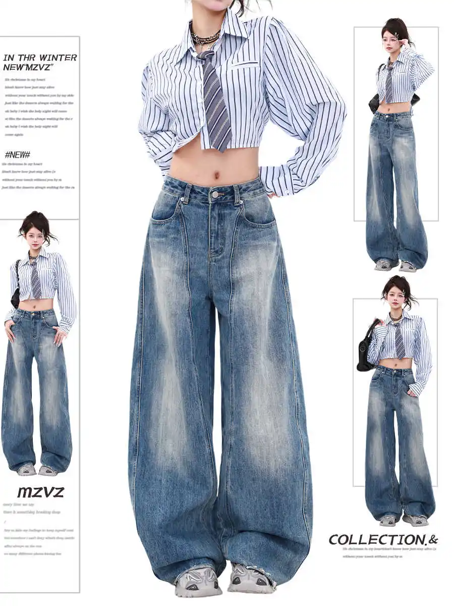 

Y2K Baggy Jeans for Women Trendy Low Rise Vintage Casual Straight Leg Boyfriend Jeans Denim Pants with Pocket Streetwear 2025