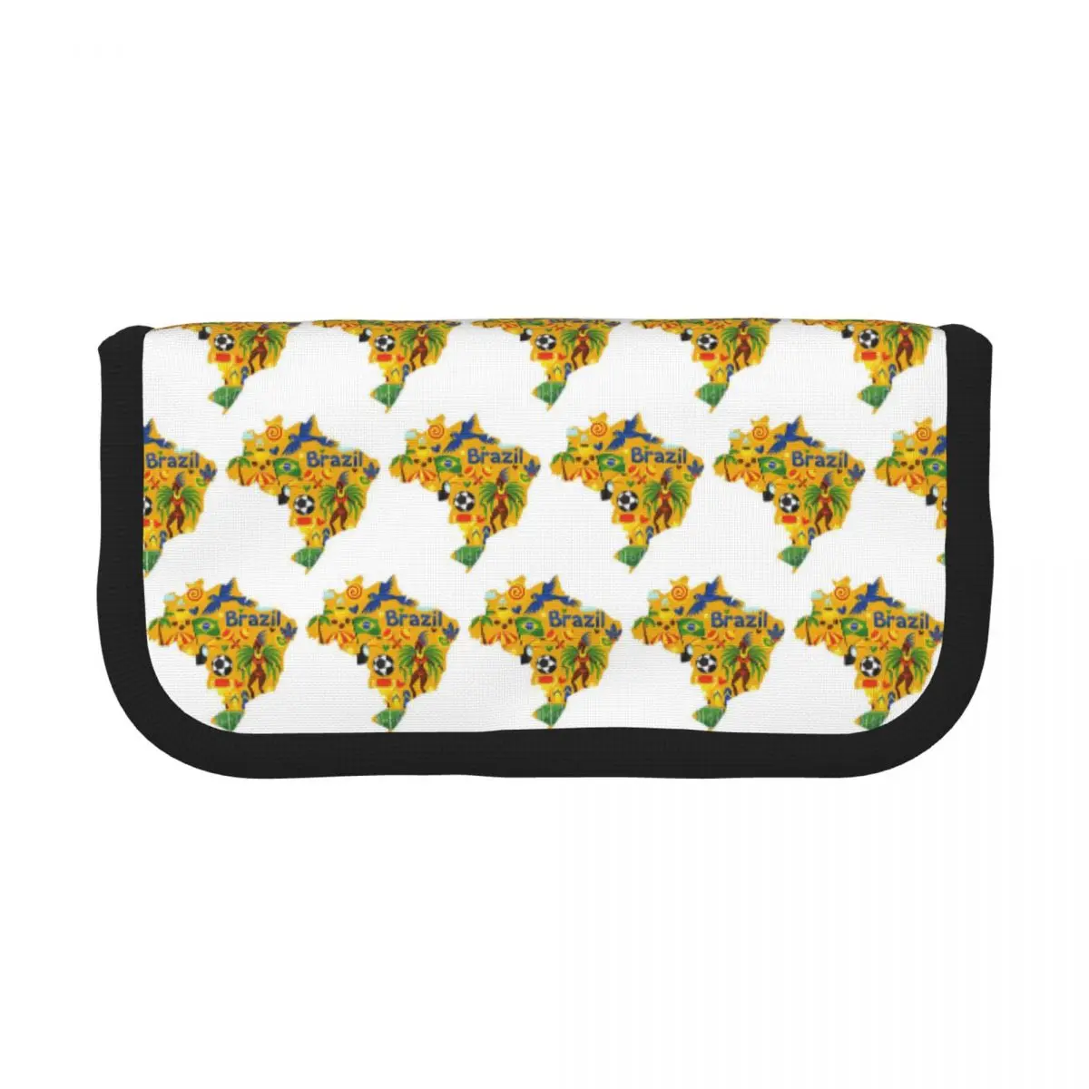 Brazil Abstract Map Pencil Cases for Student School Pen Box Pencil Bag Large Capacity Pencil Pouch Storage Stationery Supplies
