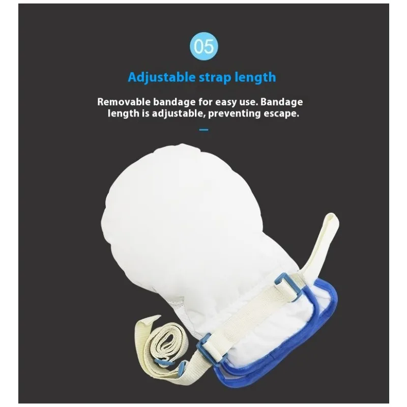 ‌Breathable Tube Protection Mittens Bedbound Patients Adjustable Wrist Restraint Anti Scratch Hand Guard Nursing Care Safety