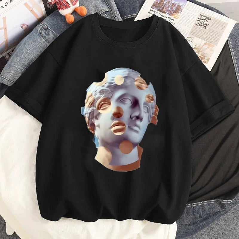 Retro Statues David Myth Graphic T-shirt Women Kawaii Tees Tops Harajuku 90s Short Sleeves Streetwear Tshirt Female Clothing