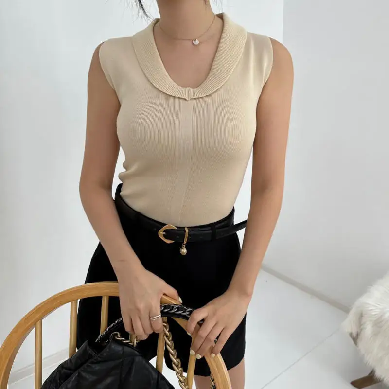 

2023 Summer Chic Knitted Tops Women V-neck Sleeve Elegance Sweater Female Korean Fashion Vintage Y2k Cropped Top Ladies