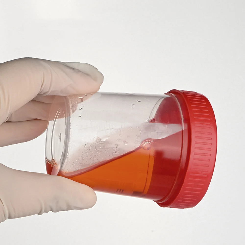 5-50pcs Urine Collection Sample Cup Specimen Bottle Container 60ML Plastic Cup Container for Use 60ML Seal Storage Box
